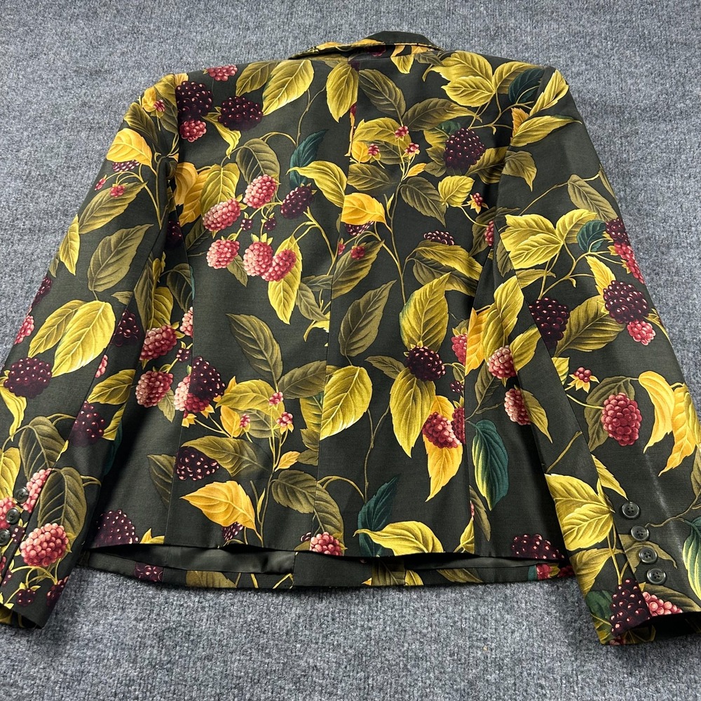 Linda Allard Ellen Tracy Vintage Silk Wool Blackberry Botanical Blazer Jacket 14 - Picture 7 of 9